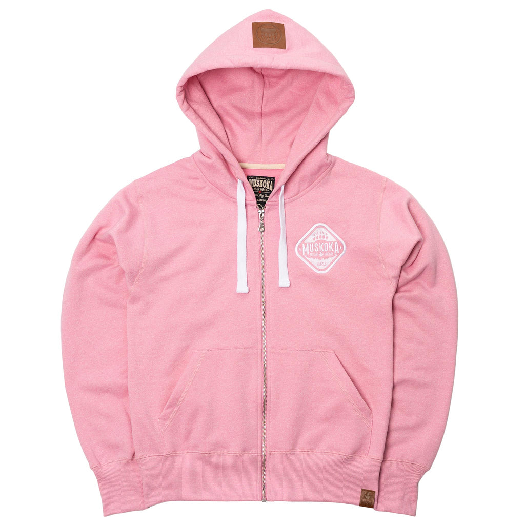 Muskoka Bear Wear – Ladies Vintage Full-Zip Jacket in Heather Pink