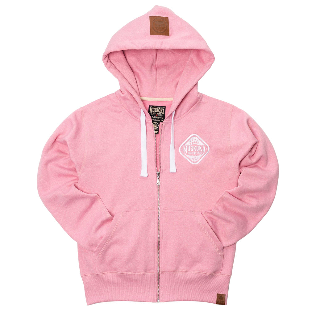 Muskoka Bear Wear – Ladies Vintage Full-Zip Jacket in Heather Pink