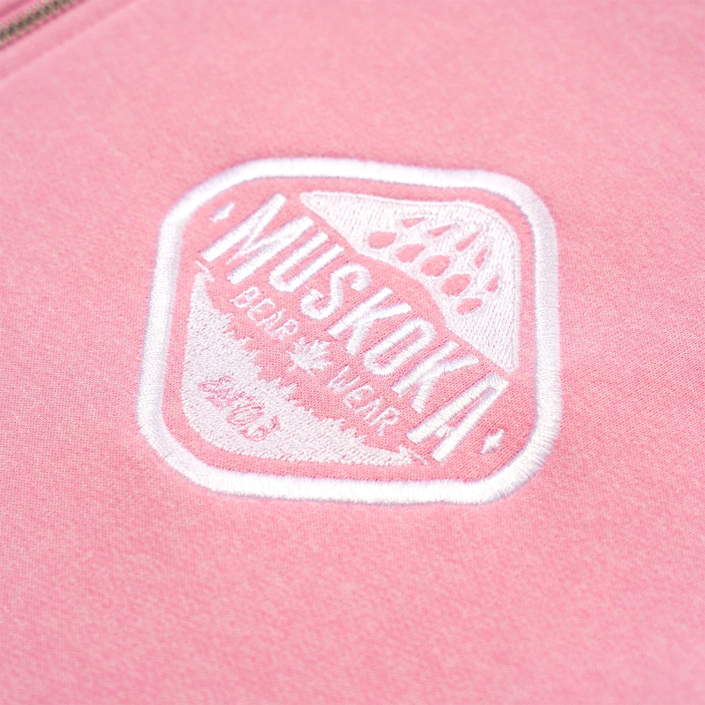 Muskoka Bear Wear – Ladies Vintage Full-Zip Jacket in Heather Pink