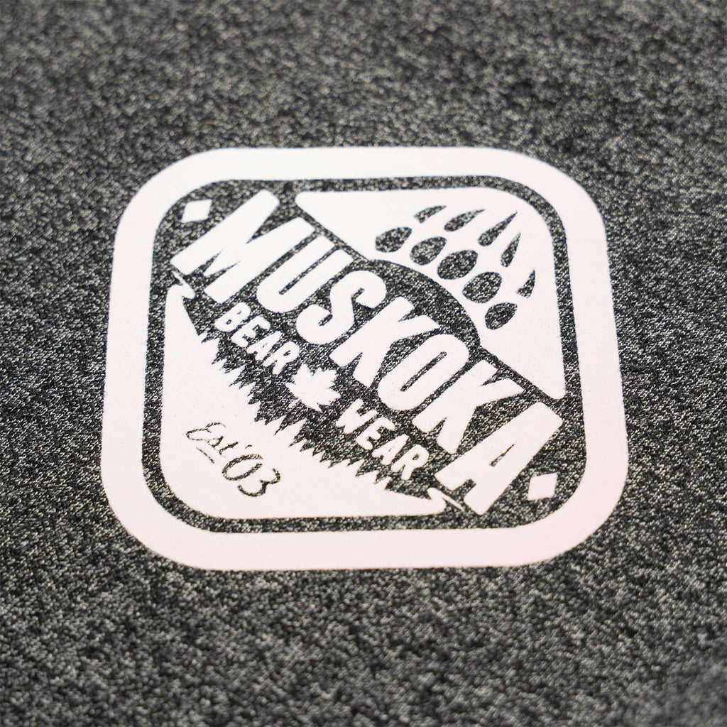 Muskoka Bear Wear – Ladies Vintage Paw Pants in Heather Black with Pink