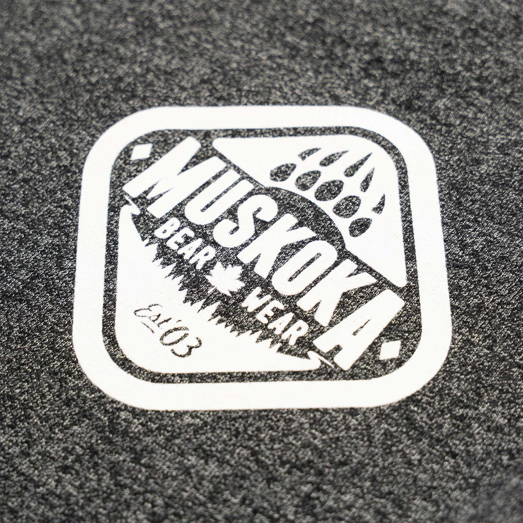 Muskoka Bear Wear – Ladies Vintage Paw Pants in Heather Black with White