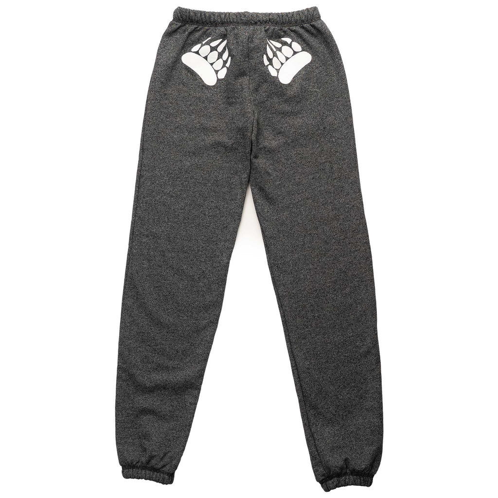 Muskoka Bear Wear – Ladies Vintage Paw Pants in Heather Black with White