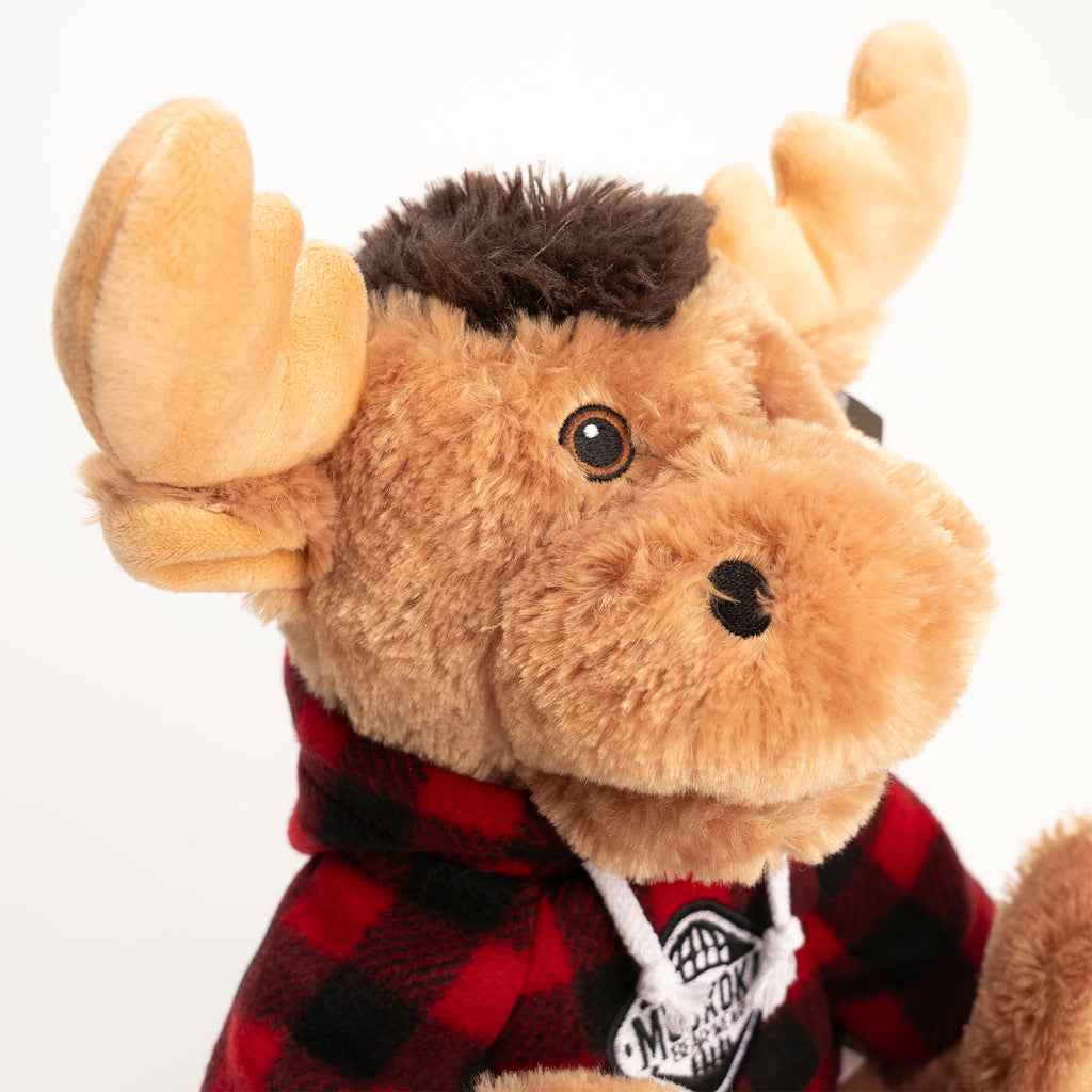Muskoka Bear Wear – MBW Stuffed Moose with Red Hoody