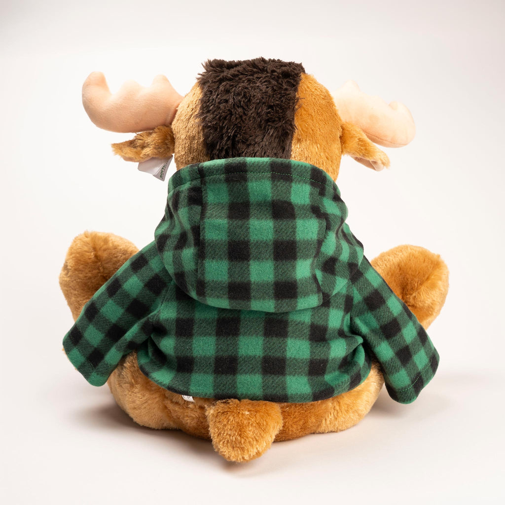 Muskoka Bear Wear – MBW Large Stuffed Moose with Green Hoody