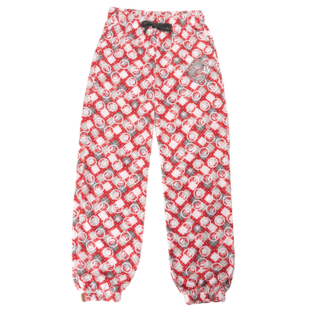 Muskoka Bear Wear – Men's Christmas Cottage Comfy Pants in Red with Grey