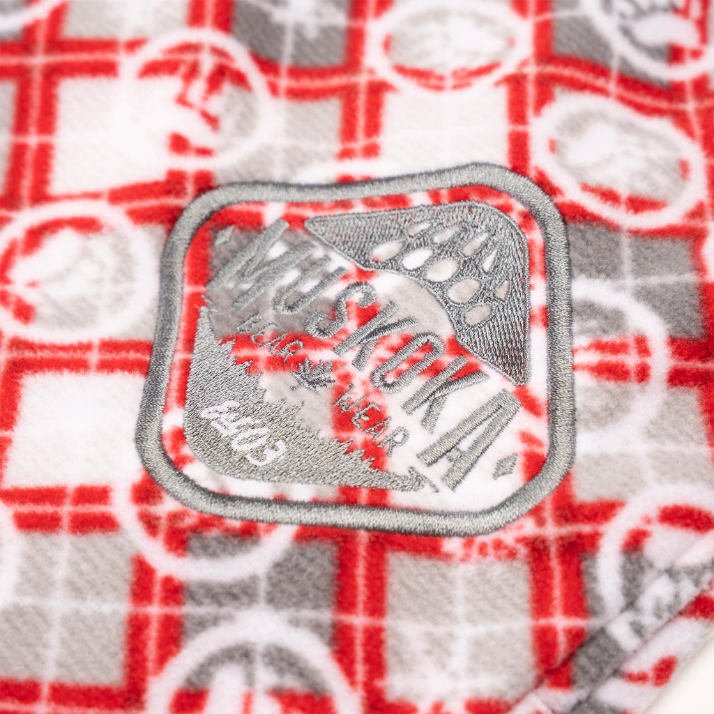 Muskoka Bear Wear – Men's Christmas Cottage Comfy Pants in Red with Grey