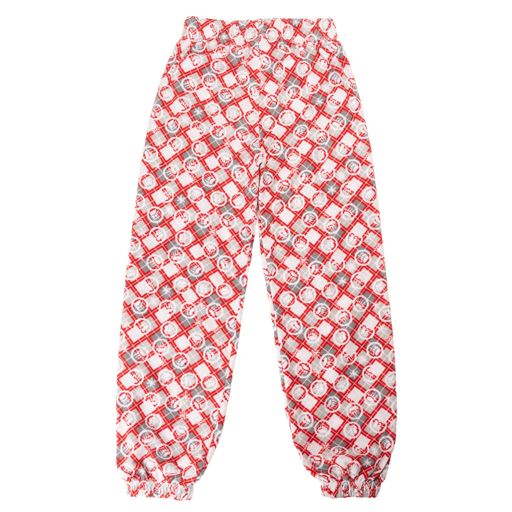 Muskoka Bear Wear – Men's Christmas Cottage Comfy Pants in Red with Grey