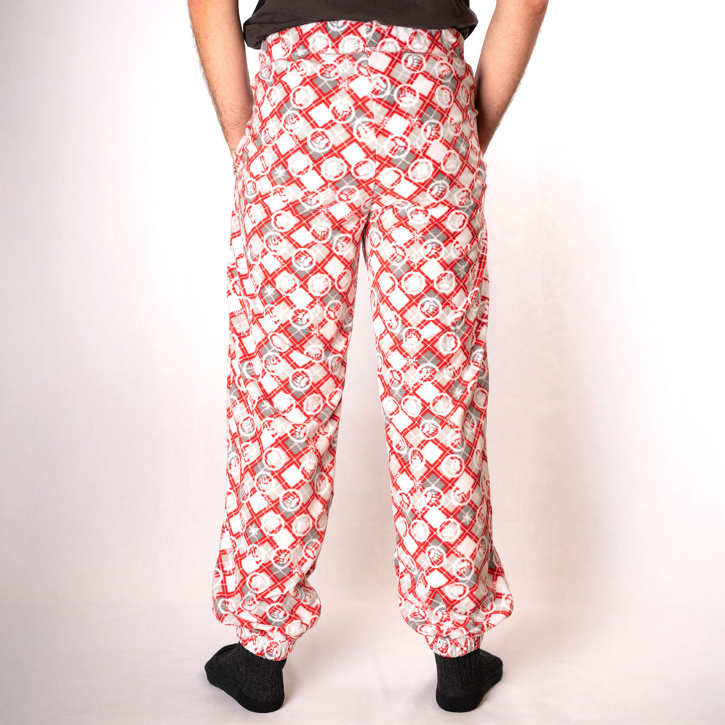 Muskoka Bear Wear – Men's Christmas Cottage Comfy Pants in Red with Grey