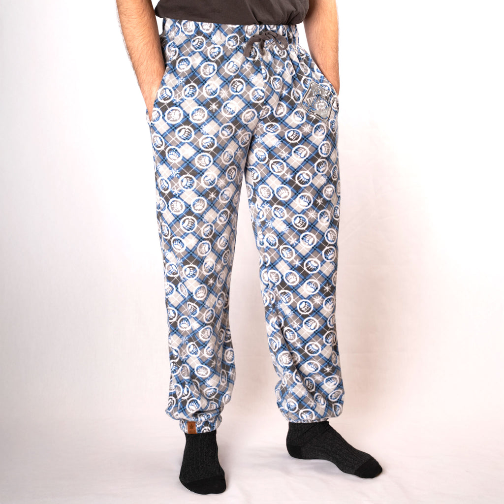 Muskoka Bear Wear – Men's Christmas Cottage Comfy Pants in Royal with Grey