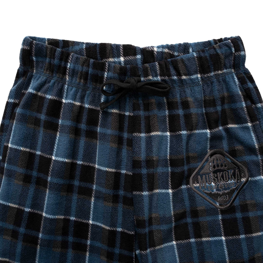 Muskoka Bear Wear – Men's Cottage Comfy Pants in Lake Blue with Black