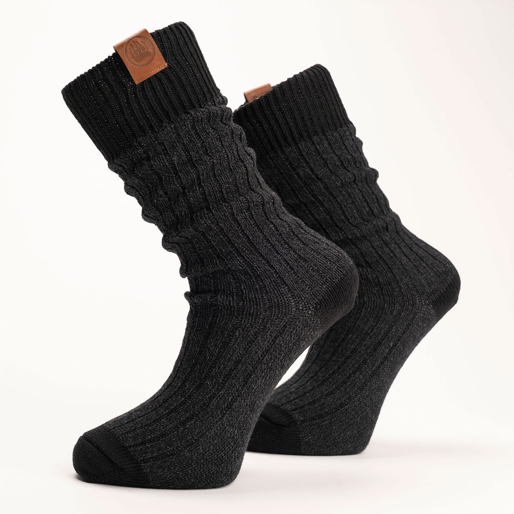 Muskoka Bear Wear – Men's Oxford Socks in Dark Charcoal with Black Band