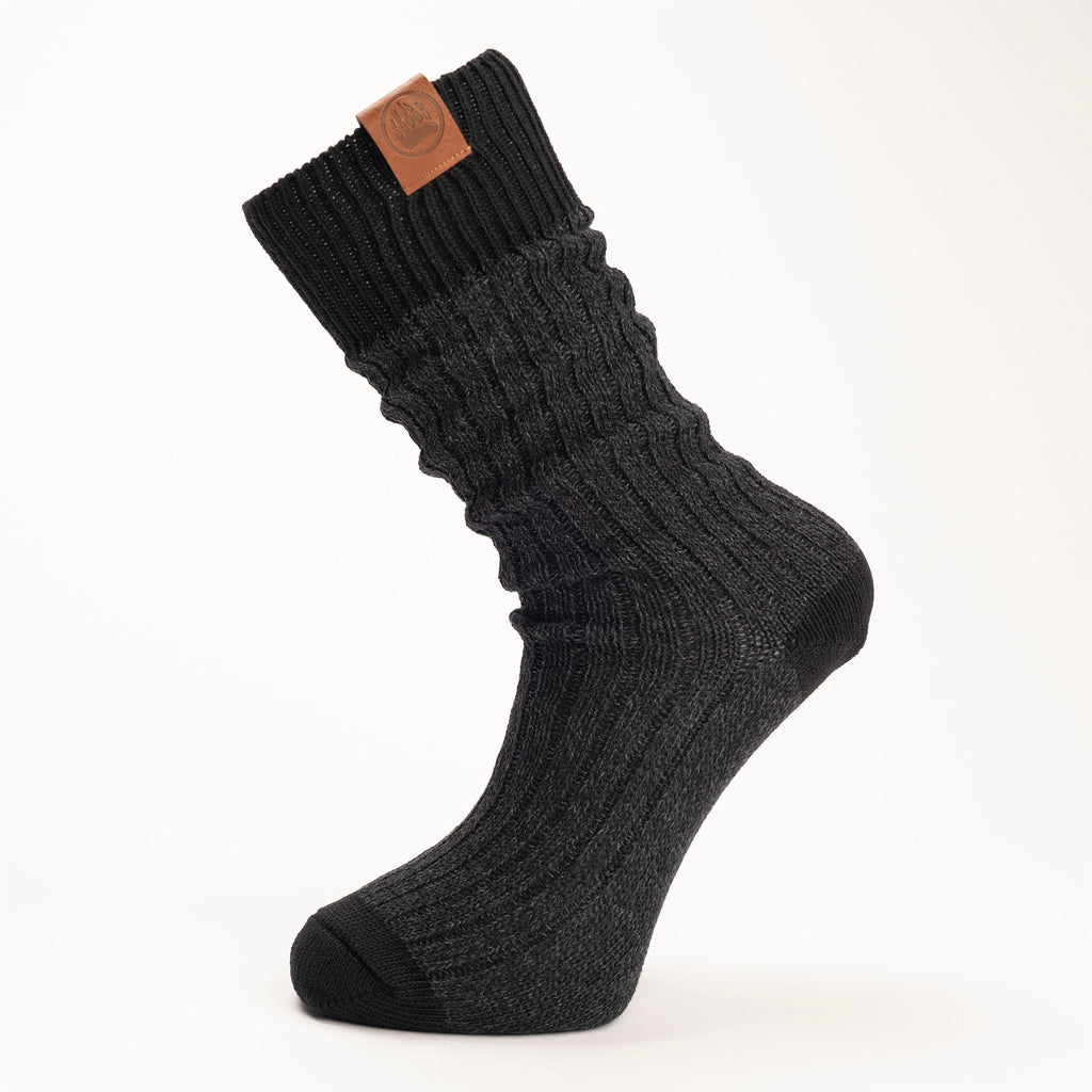 Muskoka Bear Wear – Men's Oxford Socks in Dark Charcoal with Black Band