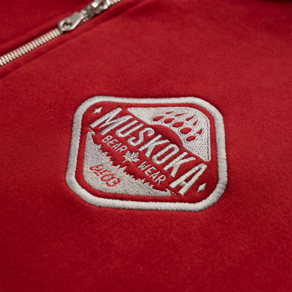 Muskoka Bear Wear – Made in Canada – Men's Quarter-Zip in Algonquin Red