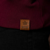Muskoka Bear Wear – Men's Quarter-Zip in Burgundy with Charcoal
