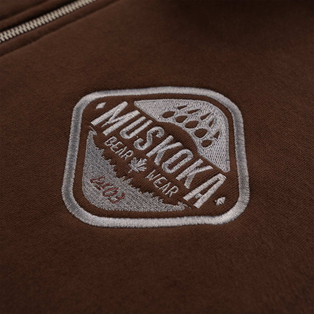 Muskoka Bear Wear – Men's Quarter-Zip in Dark Brown