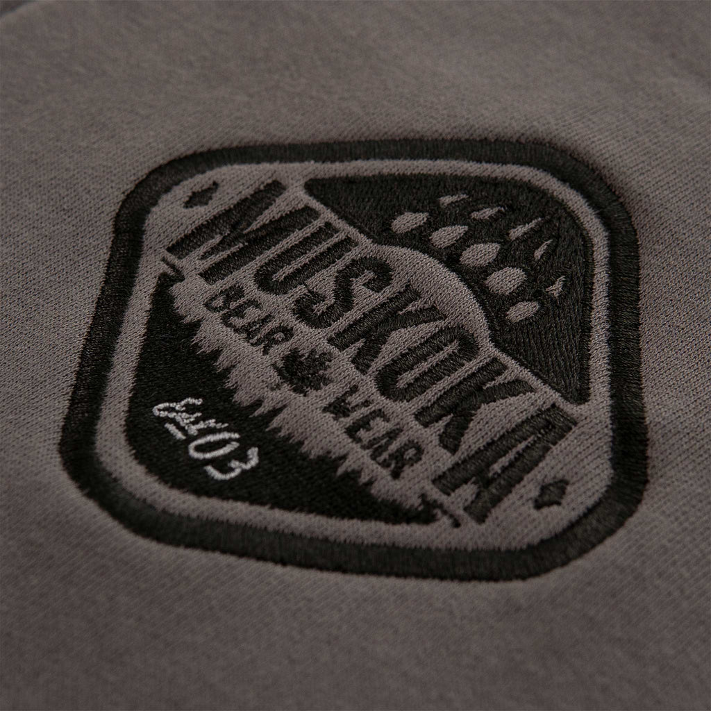 Muskoka Bear Wear – Men's Quarter-Zip in Dark Charcoal with Black