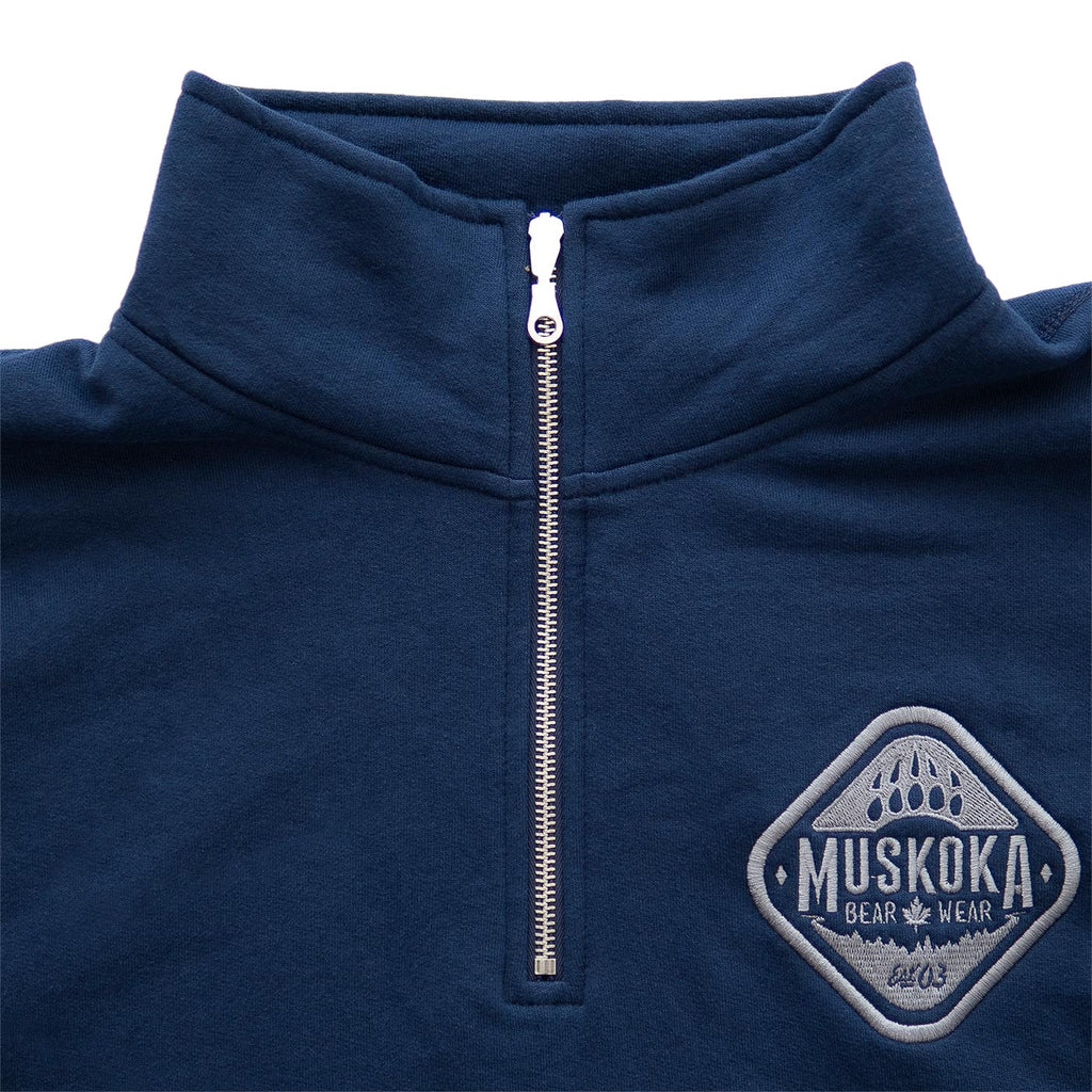 Muskoka Bear Wear – Men's Quarter-Zip in Navy with Charcoal