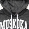 Muskoka Bear Wear – Men's Vintage Camp Hoody in Heather Black with White