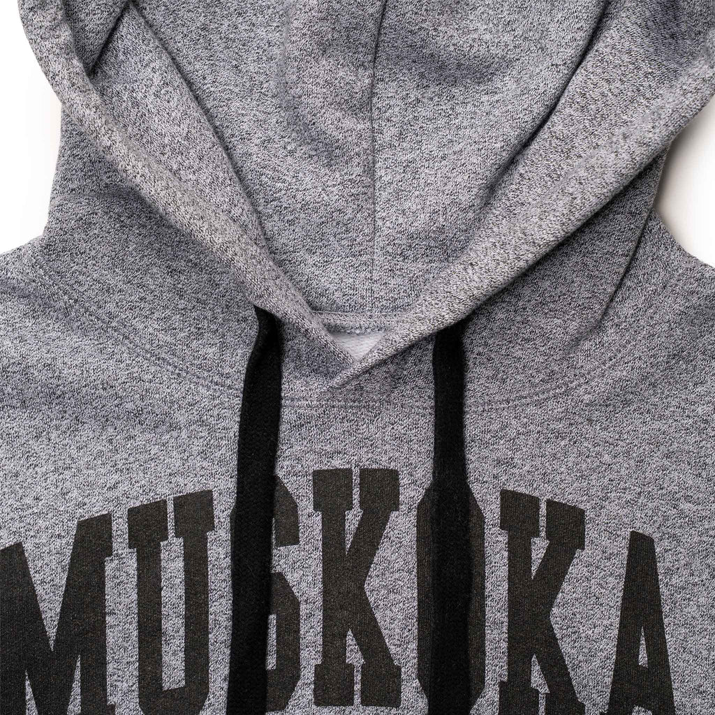 Muskoka Bear Wear – Men's Vintage Camp Hoody in Heather Grey with Black