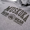 Muskoka Bear Wear – Men's Vintage Camp Hoody in Heather Grey with Black