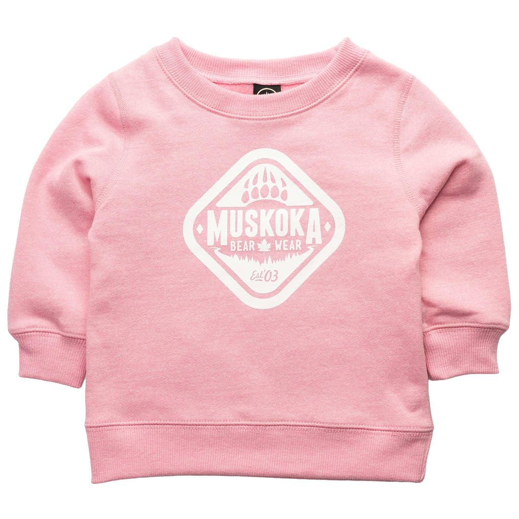 Muskoka Bear Wear – Vintage Infant Crewneck in Heather Pink