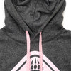 Muskoka Bear Wear – Made in Canada – MBW Vintage Ladies Hoody in Heather Black with Pink