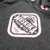 Muskoka Bear Wear – Made in Canada – MBW Vintage Ladies Hoody in Heather Black with Pink