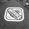 Muskoka Bear Wear – Made in Canada – MBW Vintage Ladies Hoody in Heather Black with White