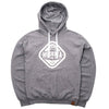 Muskoka Bear Wear – Made in Canada – MBW Vintage Ladies Hoody in Heather Grey with White