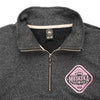 Muskoka Bear Wear – Made in Canada – MBW Vintage Ladies Quarter Zip in Heather Black with Pink