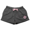 Muskoka Bear Wear – Made in Canada – MBW Vintage Ladies Shorts in Heather Black with Pink