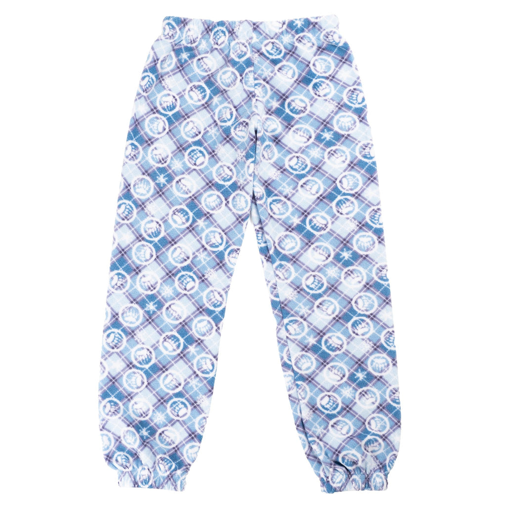 Muskoka Bear Wear – Youth Christmas Cottage Comfy Pants in Light Blue with Lilac