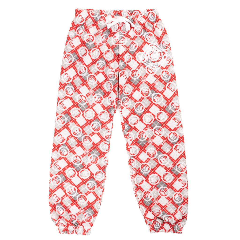 Muskoka Bear Wear – Youth Christmas Cottage Comfy Pants in Red with Grey