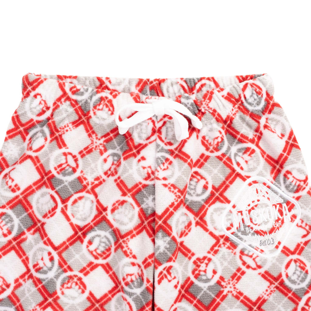 Muskoka Bear Wear – Youth Christmas Cottage Comfy Pants in Red with Grey