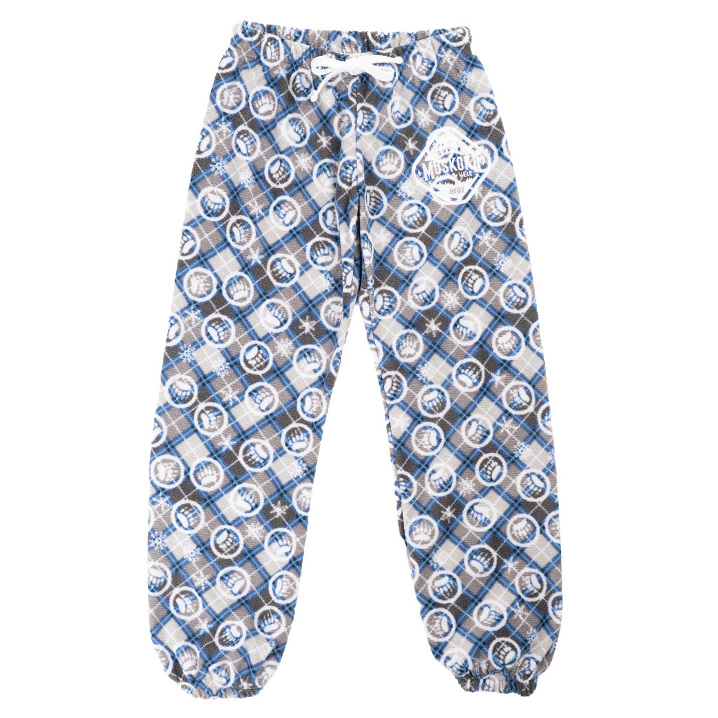 Muskoka Bear Wear – Youth Christmas Cottage Comfy Pants in Royal with Grey
