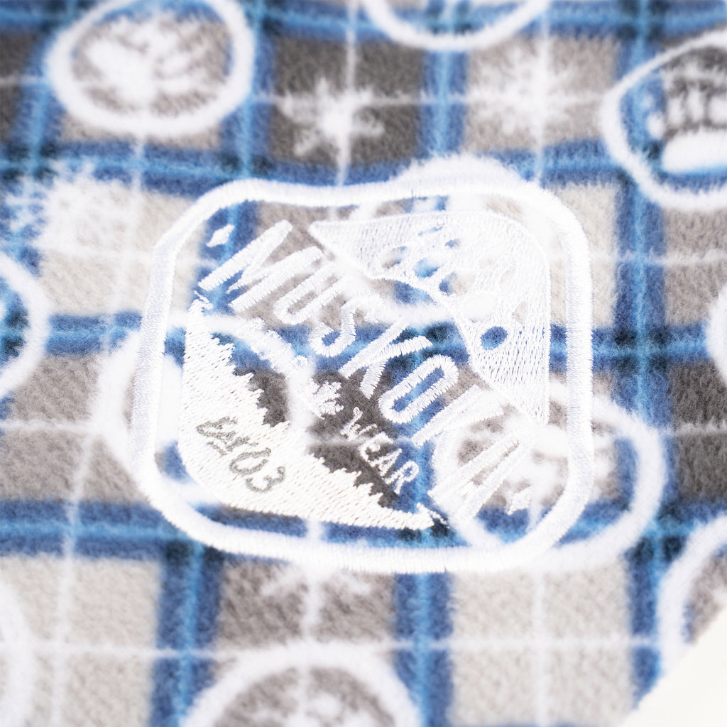 Muskoka Bear Wear – Youth Christmas Cottage Comfy Pants in Royal with Grey