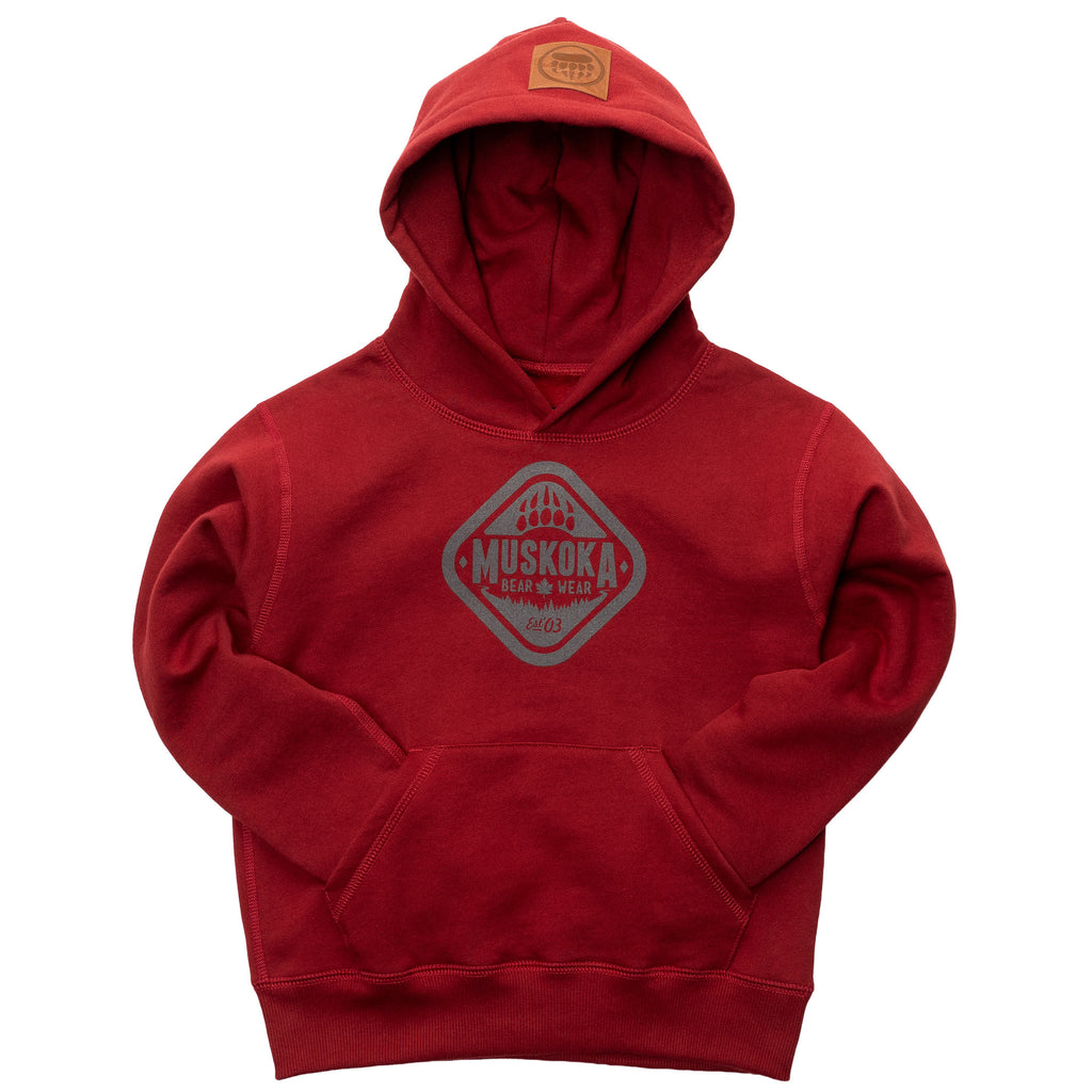 Muskoka Bear Wear – Youth Classic Hoody in Algonquin Red