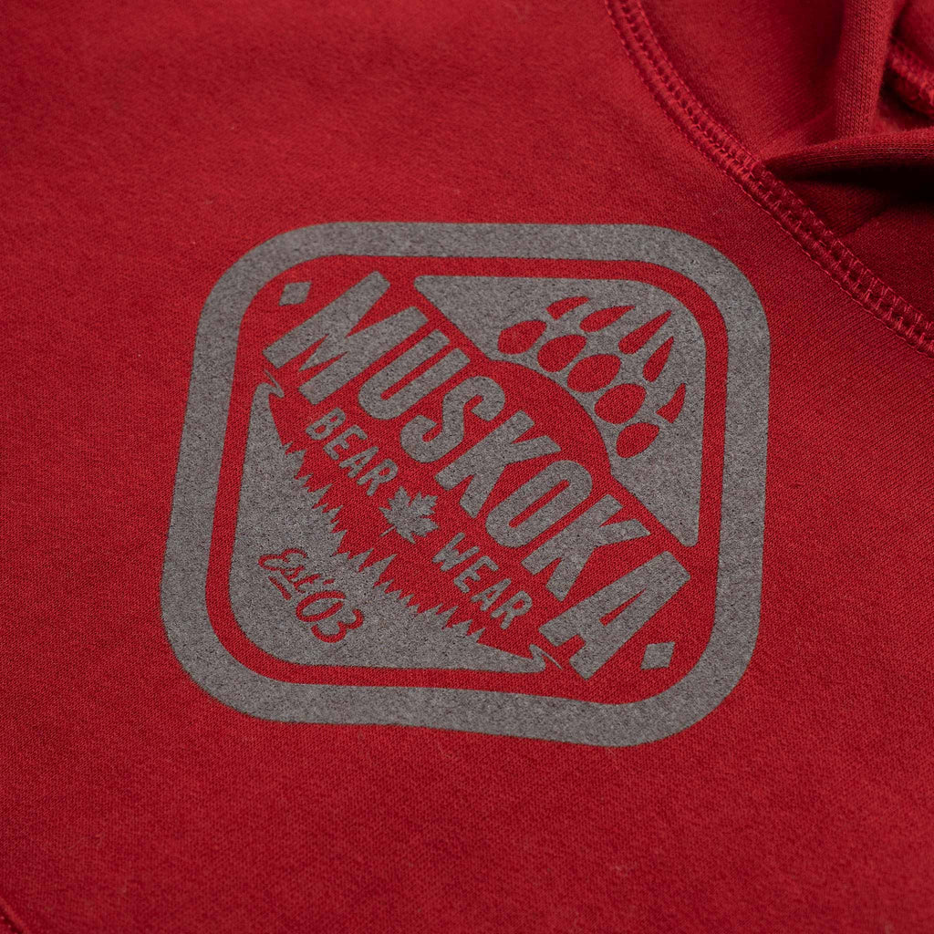 Muskoka Bear Wear – Youth Classic Hoody in Algonquin Red