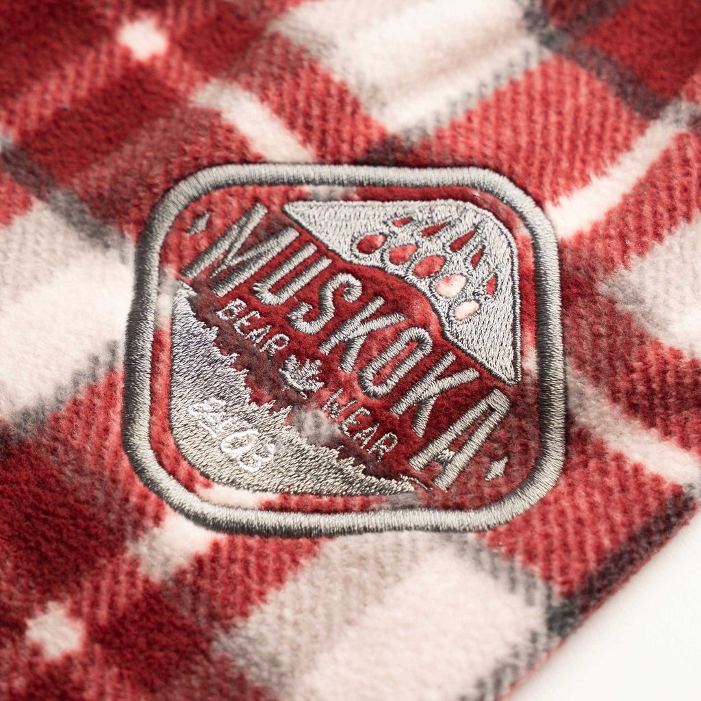 Muskoka Bear Wear – Youth Cottage Comfy Pants in Algonquin Red with Charcoal