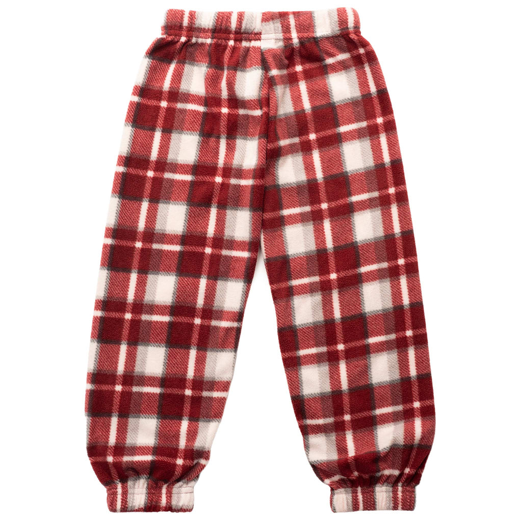 Muskoka Bear Wear – Youth Cottage Comfy Pants in Algonquin Red with Charcoal