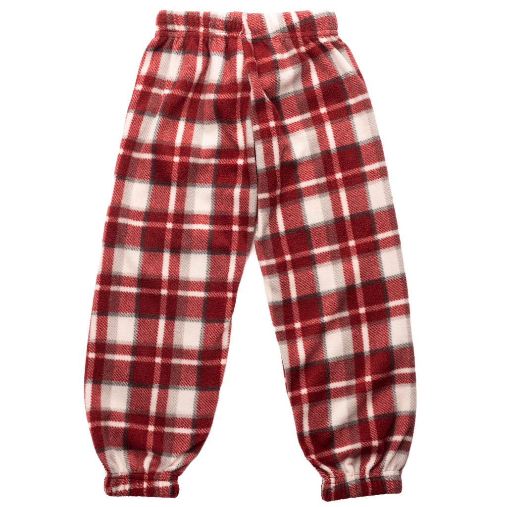 Muskoka Bear Wear – Youth Cottage Comfy Pants in Algonquin Red with White