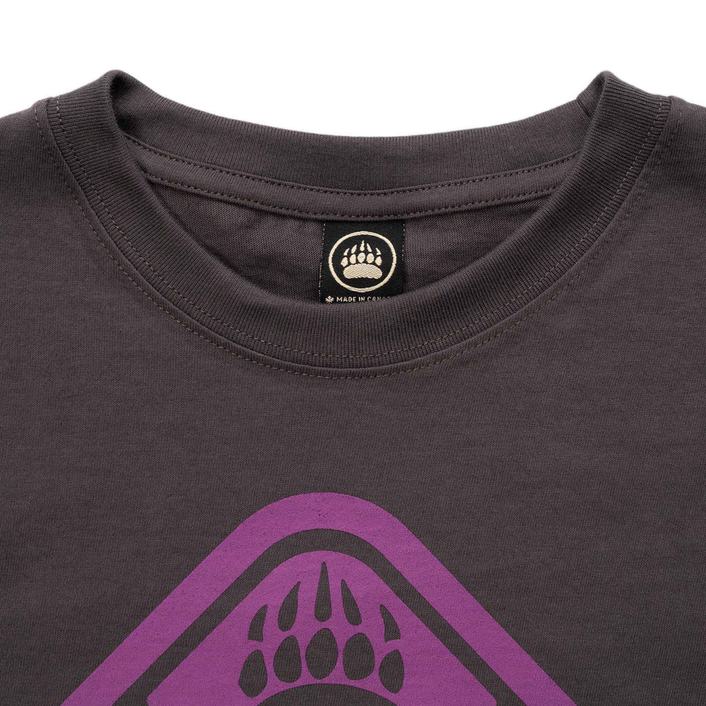 Muskoka Bear Wear – Youth T-Shirt (Organic Cotton) in Dark Charcoal with Dahlia