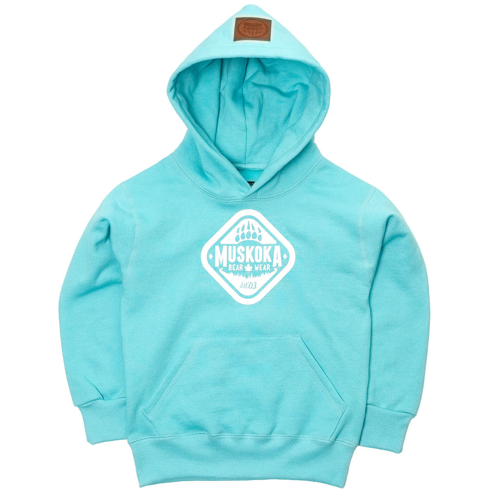 Muskoka Bear Wear – Youth Vintage Hoody in Heather Aqua