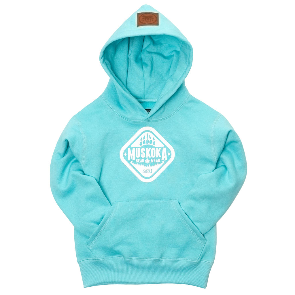 Muskoka Bear Wear – Youth Vintage Hoody in Heather Aqua