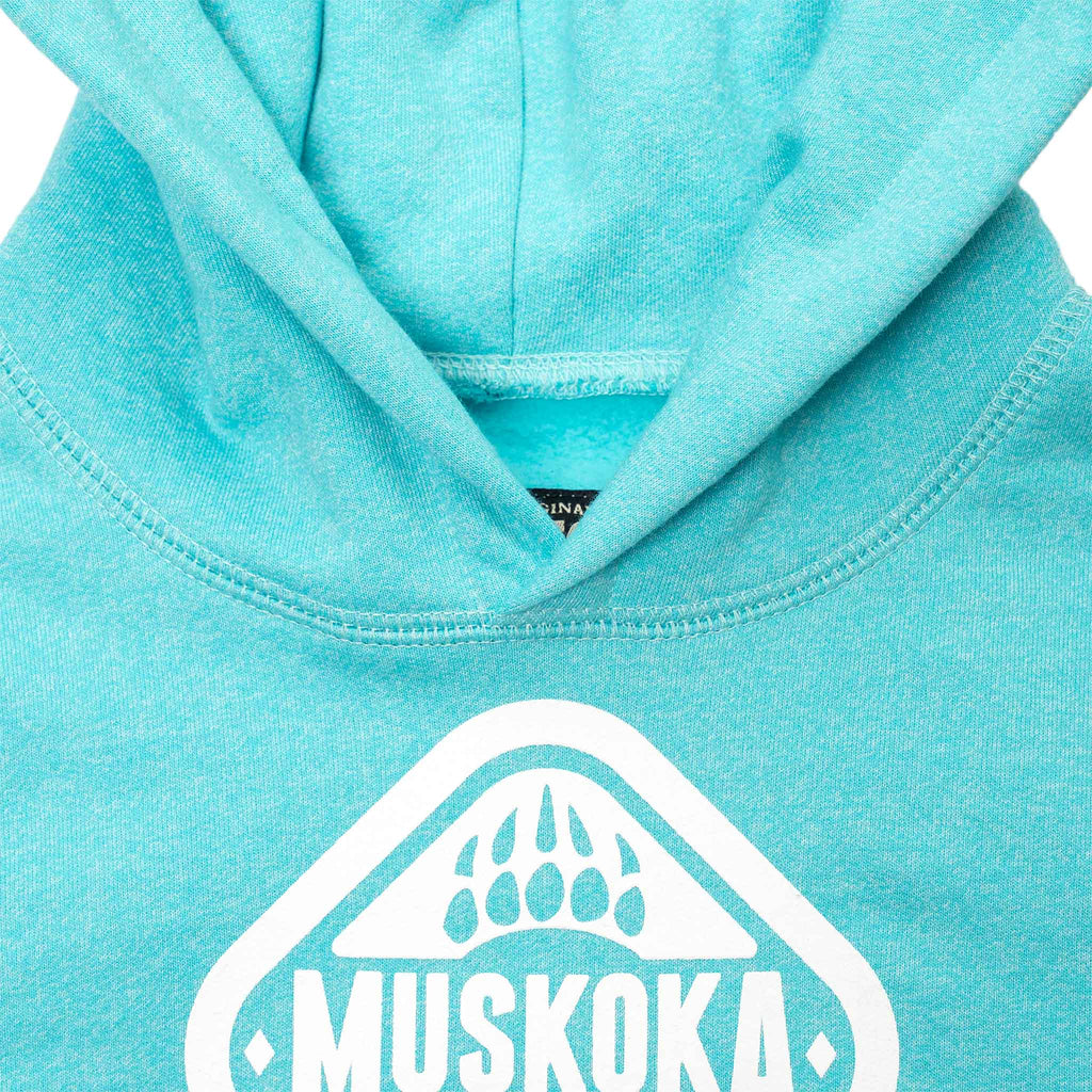 Muskoka Bear Wear – Youth Vintage Hoody in Heather Aqua