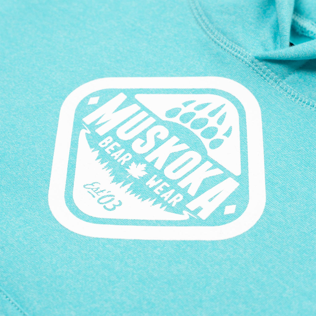 Muskoka Bear Wear – Youth Vintage Hoody in Heather Aqua