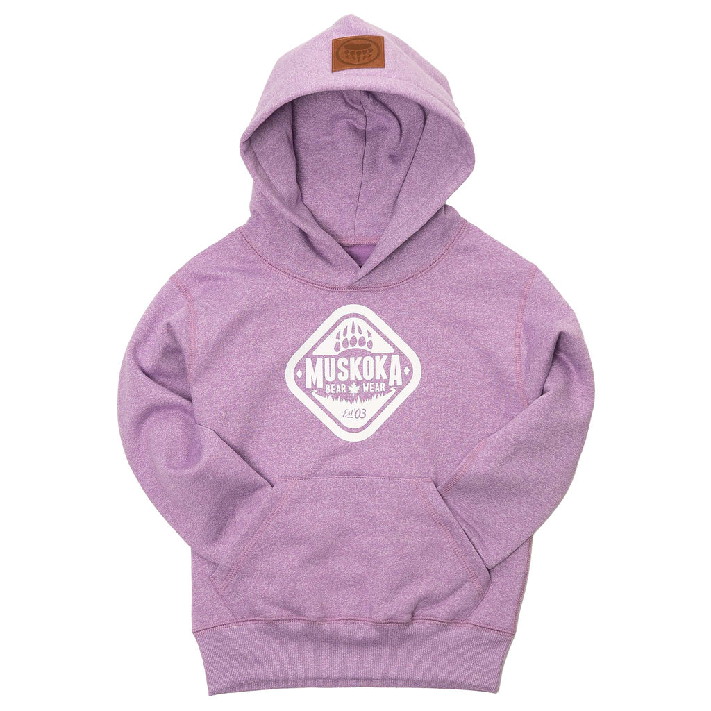 Muskoka Bear Wear – Youth Vintage Hoody in Heather Lilac