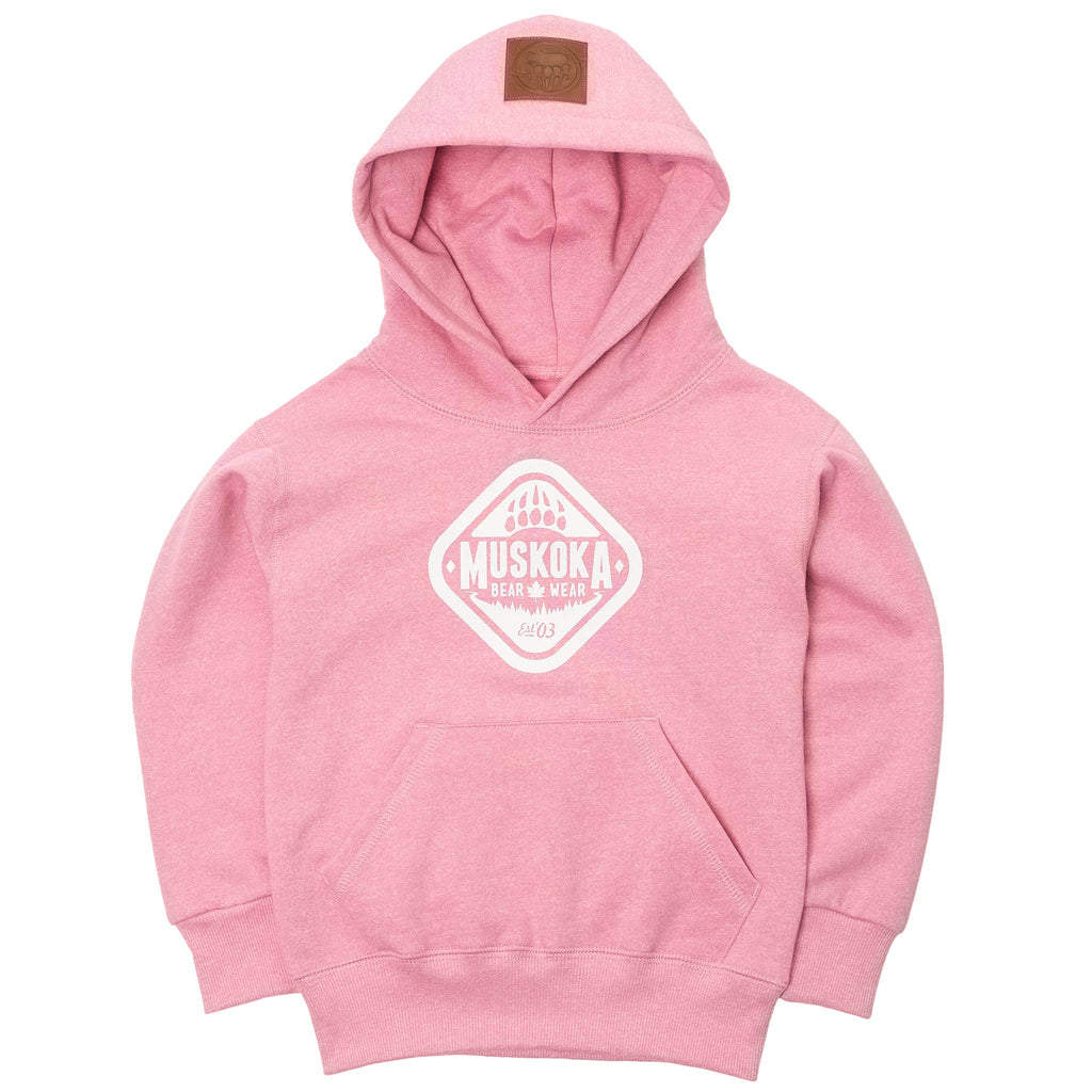 Muskoka Bear Wear – Youth Vintage Hoody in Heather Pink