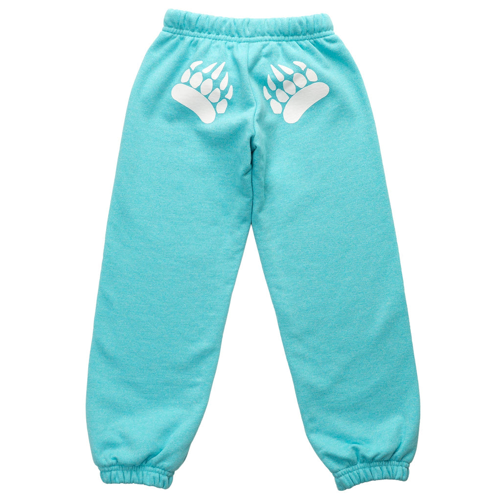 Muskoka Bear Wear – Youth Vintage Paw Pants in Heather Aqua