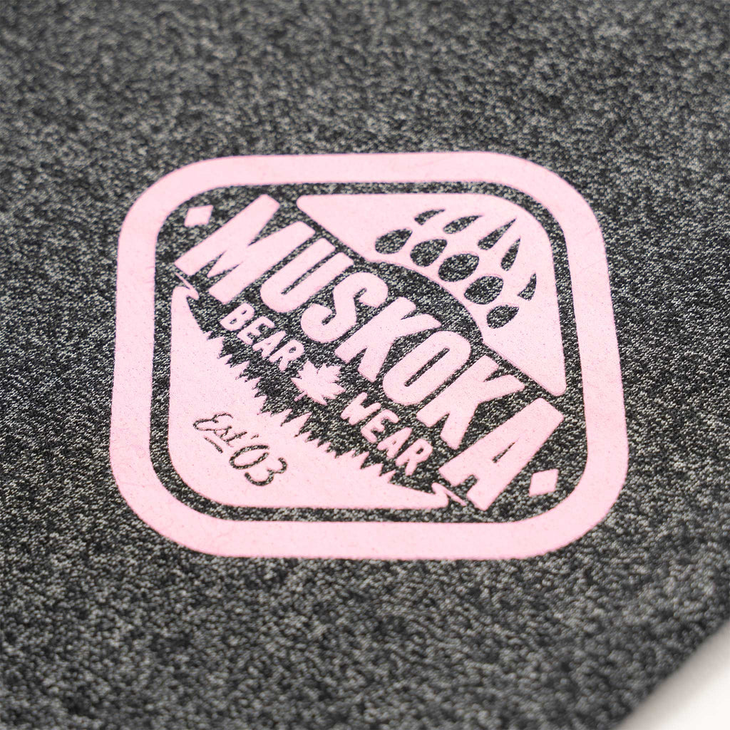 Muskoka Bear Wear – Ladies Vintage Paw Pants in Heather Black with Pink